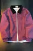 Suede Terciopelo Desgastado Color Bloque Para el Día a Día Viaje Vocal Holgada Solapa Chaqueta Ropa Exterior Casual Retro Pícaro Atractivo Impermeable