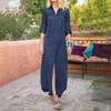 Vestido Jeans Casual de Cor Pura, Soltinho, com Botões, Novo de Verão, Transfronteiriço, Desejo da Amazon para Mulheres 2023