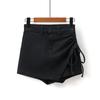 Falda-pantalón de cordón irregular con cordones para mujer, novedad de verano 2023, anti-reflejos, elástica, ajustada a la cadera, shorts de mezclilla