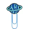 Regalo creativo y elegante de papelería para estudiantes DIY, clips para papel de metal serie planeta de dibujos animados, marcapáginas, clips para papel en forma de U