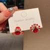 Aretes asimétricos de tuerca exquisitos de moda simple estilo retro chino para boda diseño nicho joyería de oreja de alta gama
