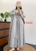 Ropa Nueva de Verano para Mujer: Vestido Patchwork a Cuadros y Rayas Estilo Bosque, Corte Holgado, Tallas Grandes, Manga Tres Cuartos, Vestido de Longitud Media
