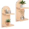 Estante de Pared de Madera de Doble Capa Transfronterizo, Partición de Pared Arqueada, Adecuado para Sala de Estar, Dormitorio, Estante de Almacenamiento Estilo Boho