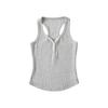 HL6008-25 Primavera Nuevo Estilo Europeo y Americano Chica Popular Sexy Cuello en V Agujero Botón Hueco Ajustado Forma de I Chaleco