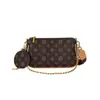 Bolso de dos piezas estampado de marca para mujer, nuevo patrón vintage de nicho, bolso cruzado y de hombro versátil de alta gama