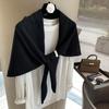 Australian 100 Pure Wool Shawl Feminino Aumento Outono e Inverno Joker Quente Triângulo Xale Cachecol de Malha Feminino