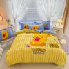 Juego de Cuatro Piezas de Algodón Congelado Sábana para Cama de Niña Juego de Tres Piezas para Niños Ropa de Cama de Algodón 3D Princesa Aisha