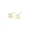 Acessórios para Joias DIY Cobre Puro Banhado a Ouro Real 14K Micro-Incustado Zircônia Brincos Estilo Coreano Estilo Europeu e Americano Pequenos Brincos de Zircônia