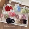 Elástico de Cabelo Elegante com Máscara Vazada para Mulheres, Estilo Coreano Alta Elasticidade Borracha Durável Corda para Rabo de Cavalo Baixo Coque Acessório de Cabelo