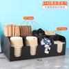 Soporte para Vasos Tienda de Té con Leche Café Suministros Comerciales para Bar Caja de Almacenamiento para Servilletas y Popotes Soporte Desechable para Vasos Dispensador de Vasos