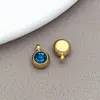 Aço Inoxidável Dourado 12 Cores Pedra de Nascimento Pingente Acessórios de Joia DIY Pedra da Sorte Europeia e Americana Pingente de Colar Pedra de Nascimento