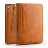 Funda protectora plana de cuero encerado al óleo vintage para iPad mini 4 con soporte para cordón para Apple Mini 3 Funda de cuero