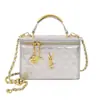 Bolsa de mão estilo Chanel 2026 novo modelo padrão diamante corrente de bolinhas douradas bolsa para mulheres versátil transversal mini bolsa de maquiagem