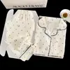 2026 Pijama Nuevo para Niñas Algodón Nube Primavera Manga Larga Estilo Popular Cuello Solapa Estudiante Lindo Dibujos Animados Conjunto de Ropa para Casa
