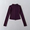 Camiseta Básica de Manga Larga con Cuello Alto y Terciopelo Interior Estilo Puro Deseo Otoño e Invierno Nueva Moda Versátil Adelgazante Sudadera Corta Sexy