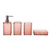 Baño plástico de cuatro piezas transparente cuadros diamante fábrica mayoreo baño enjuague bucal soporte para cepillo juego de cuatro piezas