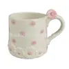 Caneca de Cerâmica Rosa com Margaridas Mais Vendida na Amazon Xícara de Café de Cerâmica Personalizada Pintada à Mão Caneca de Leite Caneca de Água de Cerâmica