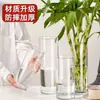 Florero de Vid Adorno Hidropónico para Sala de Estar, Florero Alto Recto Transparente de Lujo para Arreglo Floral de Piso con Bambú y Sauce de Nieve