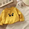 Ropa Infantil Unisex de Primavera y Otoño Camiseta Bebé Elegante Personalidad Infantil Tendencia Estilo Coreano Polar Panda de Dibujos Animados Lindo Camiseta Base
