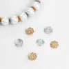 Folheado a ouro 18K suporte de flor oco tampa de flor porta-contas acessórios pulseira de miçangas DIY feita à mão espaçador material para joias de ouvido