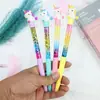 Bolígrafo de firma de unicornio gordo súper lindo y colorido Corea estudiantes creativos palo de hadas de arena movediza puesto de bolígrafo de gel venta al por mayor