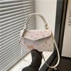 Elegante Bolso Bandolera para Viajes Pequeño Cuadrado para Mujer Nuevo Otoño Temprano 2025 Bolso de Hombro Cruzado con Estampado de Moño de Cereza
