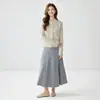 Suéter de Caxemira Saia Feminina Saia Plissada Cintura Alta Emagrecedora Luxo Leve Saia Midi Malha Elegante Outono Inverno Novidades