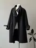 Gabardina Beishan Tongshu estilo británico con cuello alto para mujer, diseño de otoño, abrigo largo holgado 80766