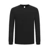 Camiseta de manga larga con cuello redondo de Lenzing Modal de doble capa para otoño e invierno, uso unisex en grupo, versátil con diseños estampados y bordados