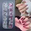 Accesorios para uñas mini diamantes para uñas coloridos diamantes de formas especiales de fondo plano blanco rosa champán super brillosos accesorios para uñas
