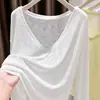 Grulla de Almohada Blanca Delgada Holgada Cuello en V Azul Protector Solar Cubierta para Mujer 2026 Primavera/Verano Nueva Ropa Exterior de Manga Larga Pilates