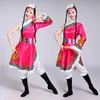 Robe Xizang Adulto de Um Ombro para Performance de Palco, Roupa Étnica Minoritária Xizang, Traje de Dança Tashi Delek, Vestido de Performance Xizang, Saia Longa