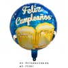 Globo de película de aluminio redondo español de 18 pulgadas decoración de color para fiesta de cumpleaños globo de papel de aluminio multipatrón fabricantes en stock