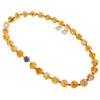 Conjunto de Pulseira e Colar de Cristal Amarelo Transparente Gelo Natural de Alta Qualidade Fecho Magnético Francês