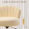 Silla de Maquillaje Estilo Crema Silla para el Hogar Respaldo Taburete de Tocador Habitación de Niñas Silla Giratoria Elevable Taburete de Manicura Rueda