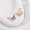 Pingente de Borboleta Azul e Branco Rosa Esmaltado Banhado a Ouro 14K que Preserva a Cor Pingente para Pulseira DIY Feito à Mão Pingente para Joias Pingente para Brincos