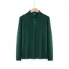 Polo Solapa Manga Larga Primavera y Otoño Camiseta Base Algodón Puro Cómoda Suave Vestido de Pareja Grupo Bordado Logo Personalizado