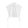 Europa e Estados Unidos atacado transfronteiriço Europa e Estados Unidos transfronteiriço Za verão feminino nova moda casual Joker design de cadarço camisa curta