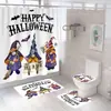 Fs5 Amazon Transfronterizo Serie de Halloween Juego de Cortina de Ducha Impresión Digital Impermeable Antimoho Juego de Cuatro Piezas Puede