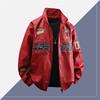 Transfronterizo Nuevo Modelo2025 Nueva Chaqueta de Cuero para Motociclista Abrigo de Cuero para Hombre Ropa Exterior para Hombre Color Sólido Chaqueta de Carreras Estampada