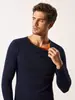 Otoño Invierno 2026 Capa Base de Protección contra el Frío con Terciopelo Plus Camiseta de Terciopelo Dorado Ropa Interior para Hombre Ropa Cálida Top de Cuello Redondo Antifrío