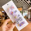 Versión Coreana Ins Tiktok Nuevo Pasador de Mariposa con Pedrería y Perlas Moda Simple Juego de 5 Piezas Pinza para el Cabello Set de Pinzas Laterales