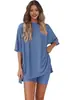 Comercio Exterior Transfronterizo Europeo y Americano En Stock Amazon Aliexpress Tk Moda Primavera y Verano Casual Suelto Ropa de Casa Conjunto de Shorts