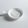 Plato de cerámica con sabor en relieve, plato creativo de salsa de dibujos animados, plato para aperitivos, mini plato lindo para vinagre doméstico, plato para salsa de olla caliente