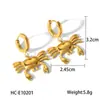 Pendientes Populares de Venta Caliente Transfronterizos con Temática Marina, Pendientes de Acero Inoxidable Chapado en Oro de 18 Quilates para Mujer, Modernos y Versátiles con un Toque de Lujo, Colgantes de Oreja de Cangrejo