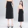 Falda Elegante y Madura de Cintura Alta Estilo Línea A para Mujer, de Longitud Media con Abertura, Favorecedora y que se Ajusta a las Caderas, Falda de Traje Estilosa para Primavera y Verano