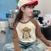 Ropa interior térmica de forro polar para niñas Otoño Invierno Estilo Nuevo Ropa interior para niños medianos y grandes Camiseta de manga larga con bloques de color cálido y elegante Parte superior de cuello redondo