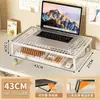 Soporte para computadora, elevador para laptop, soporte de enfriamiento, base para escritorio de oficina, diseño extraíble, adecuado para habitaciones de residencia estudiantil, proporciona altura adicional y espacio de almacenamiento