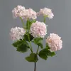Flor Artificial 6 Cabeças Bola de Neve Colorida Estampada Hortênsia Casa Sala de Estar Mesa de Jantar Decoração Macia Projeto Casamento Hotel Conjunto Flor Falsa