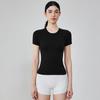 Camiseta de Yoga Osyo de una pieza tejida sin costuras para mujer, verano, corte ajustado, cuello redondo, top de yoga transpirable, manga corta deportiva